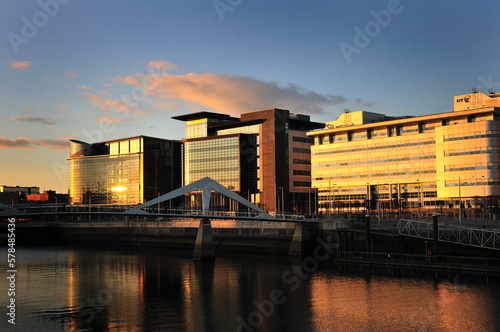 Glasgow (Scotland) at sunset