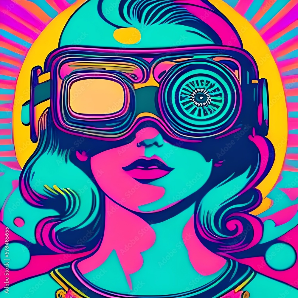 Retro Person in Virtual Reality Retro Person in Virtual Reality