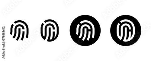 Fingerprint icon. Biometric Identification Vector. Simple vector illustration on black and white background