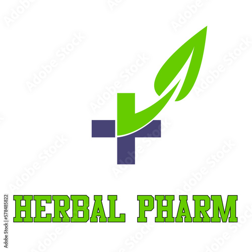 Herbal pharm pharmacy green eco logo