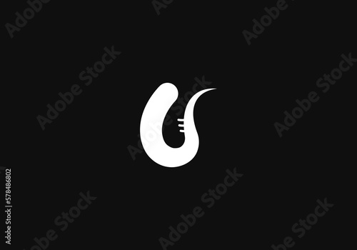 Logo Letter U and Shoe, logo with Simple Letter U, Shoes, Unique, Apparel, footwear. Business identity Vector Icon.