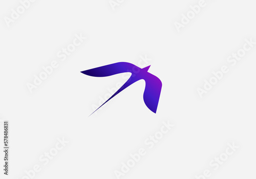 Logo Letter M and Falcon or Bird. Letter M, Falcon, Bird, Fly, logo Unique, Modern, Minimalist. Business identity Vector Icon.
