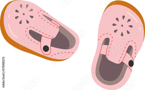 Shoes pair for kids flat illustration Fashionable footwear