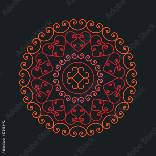 Georgian Traditional ornaments. Native ornate with caucasian motifs. Oriental decorative mandala pattern
