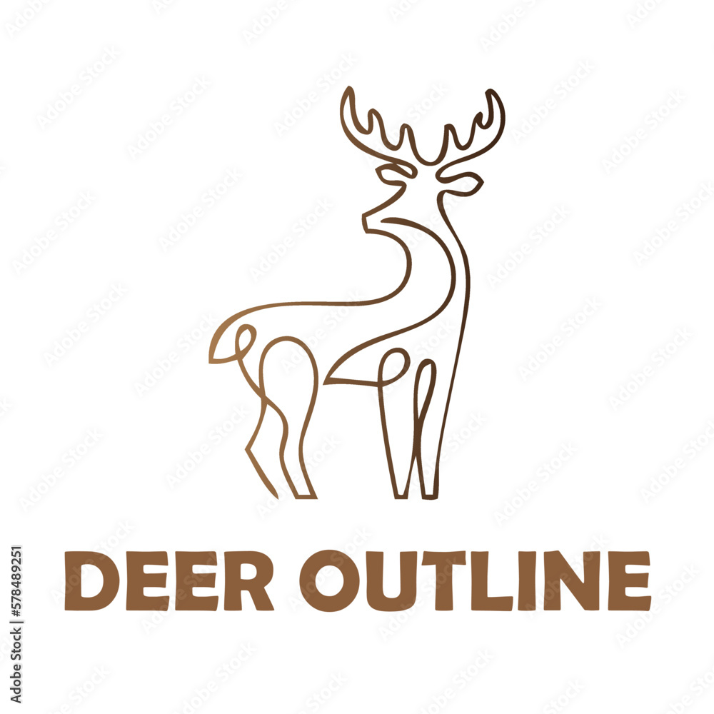 outline deer illustration