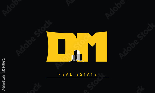 Real Estate letters Initials Monogram logo DM , MD