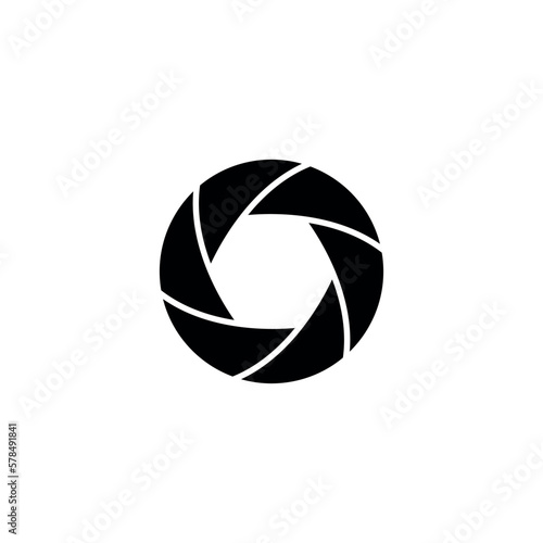 Black camera aperture. Vector illustration.