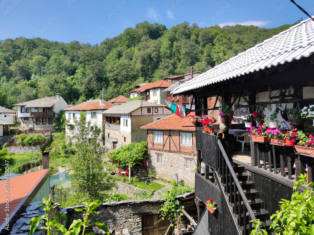 Village of Delchevo, Blagoevgrad region, Bulgaria - obrazy, fototapety, plakaty 