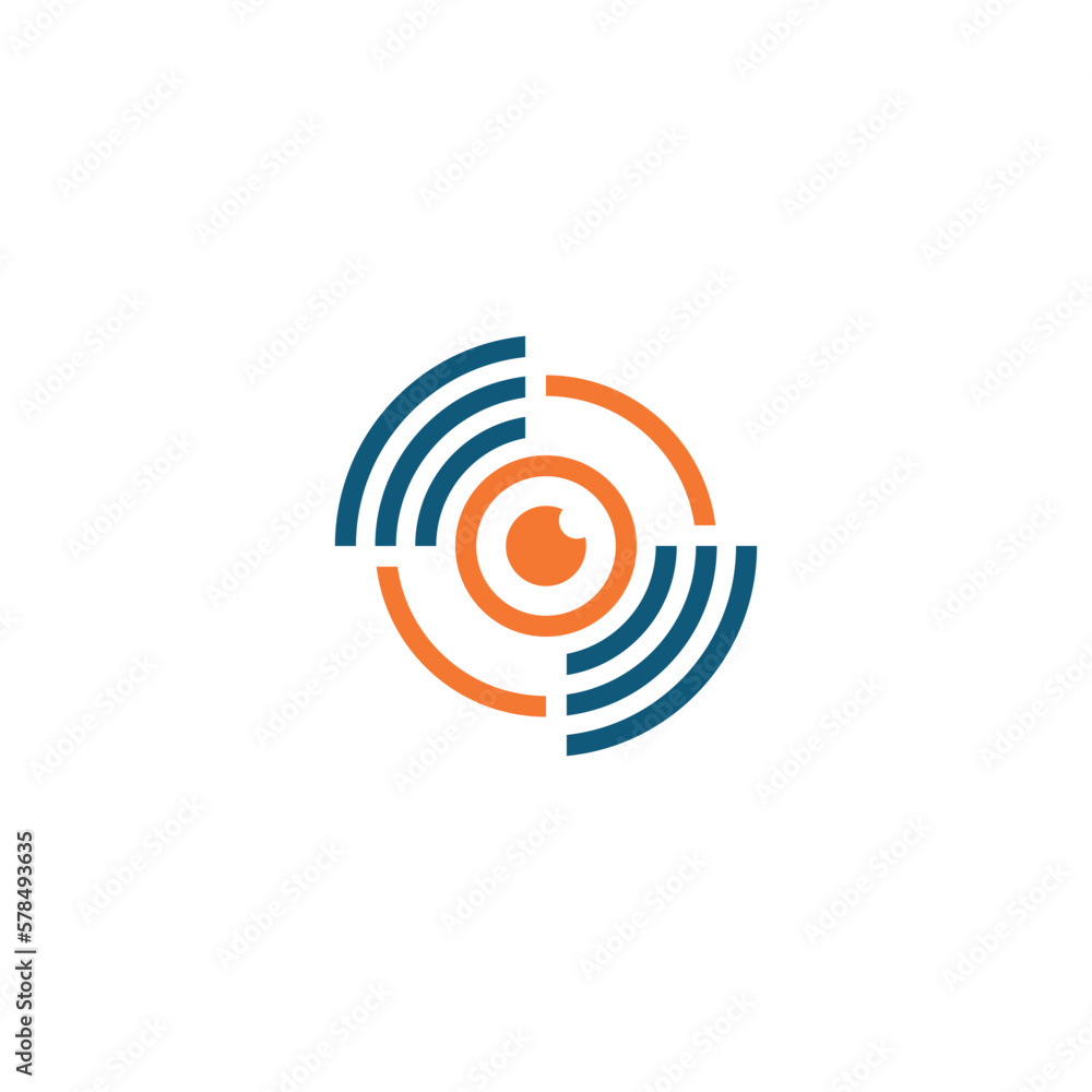 Camera or eye and warning signs. Vector symbol. Stock Vector | Adobe Stock