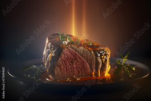 Epic, Grilled beef steak, generative ai.