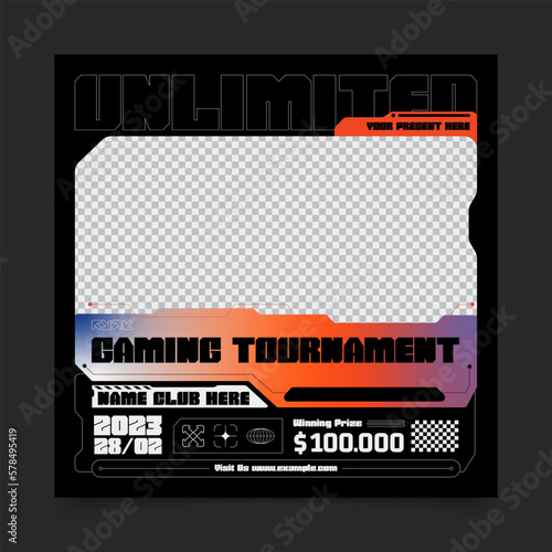 Futuristic Gaming Tournament Flyer Print Template