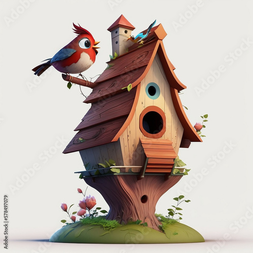 Foto bird house on a tree