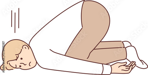 Obraz na plátně Lazy boy lying on floor