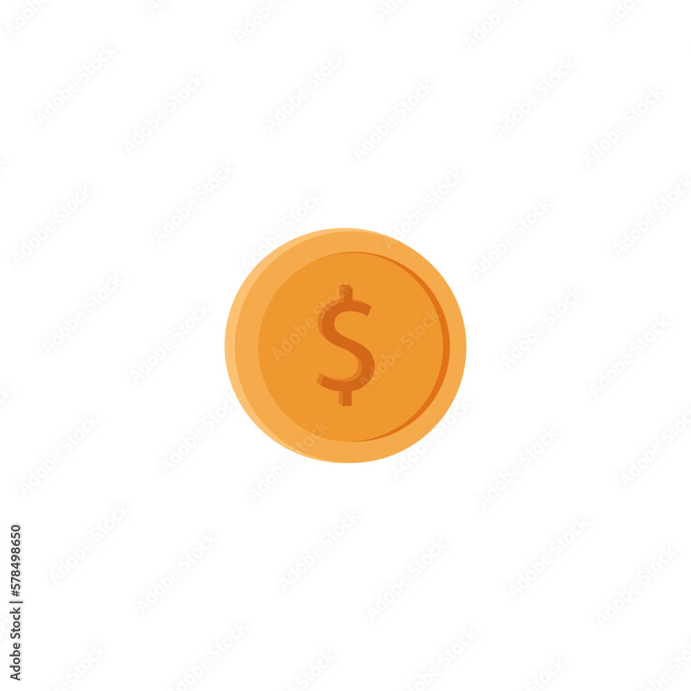 Dollar coin. Finances. Vector illustration. Dollar coin. Finances. Vector illustration.