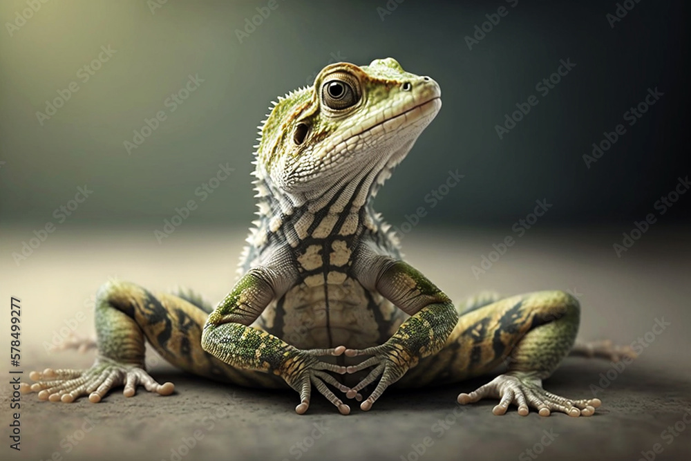 Fototapeta premium lizard in a yoga pose