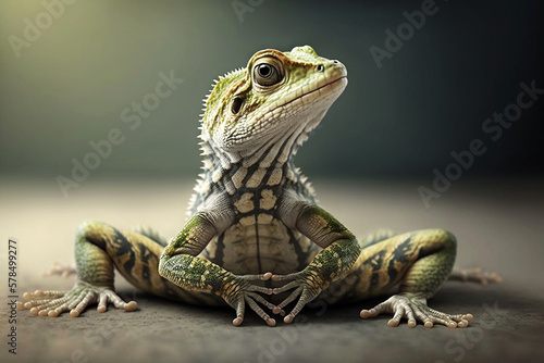 lizard in a yoga pose