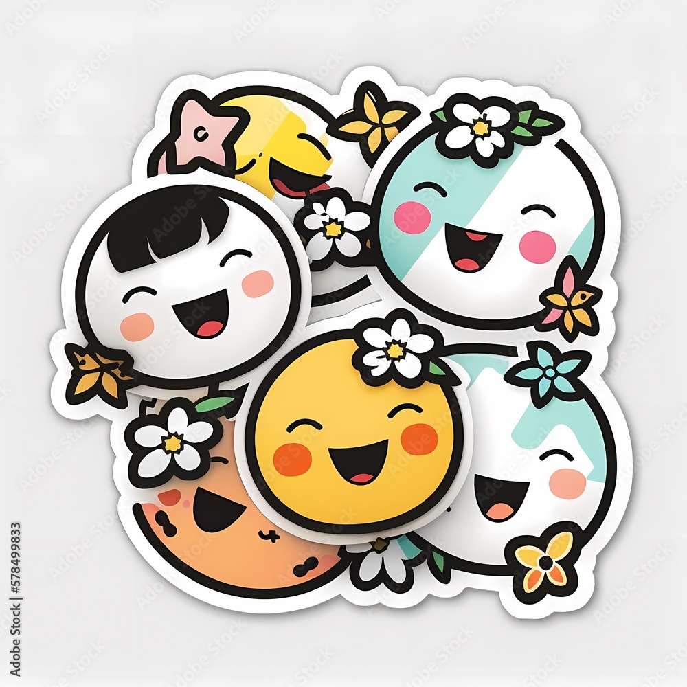Cute Kawaii Sticker - Generative AI Cute Kawaii Sticker - Generative AI
