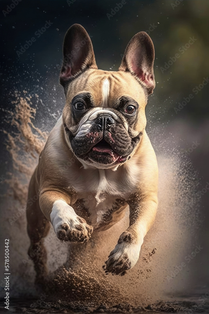Active French Bulldog Front View Running
Active Dog Month April 2023