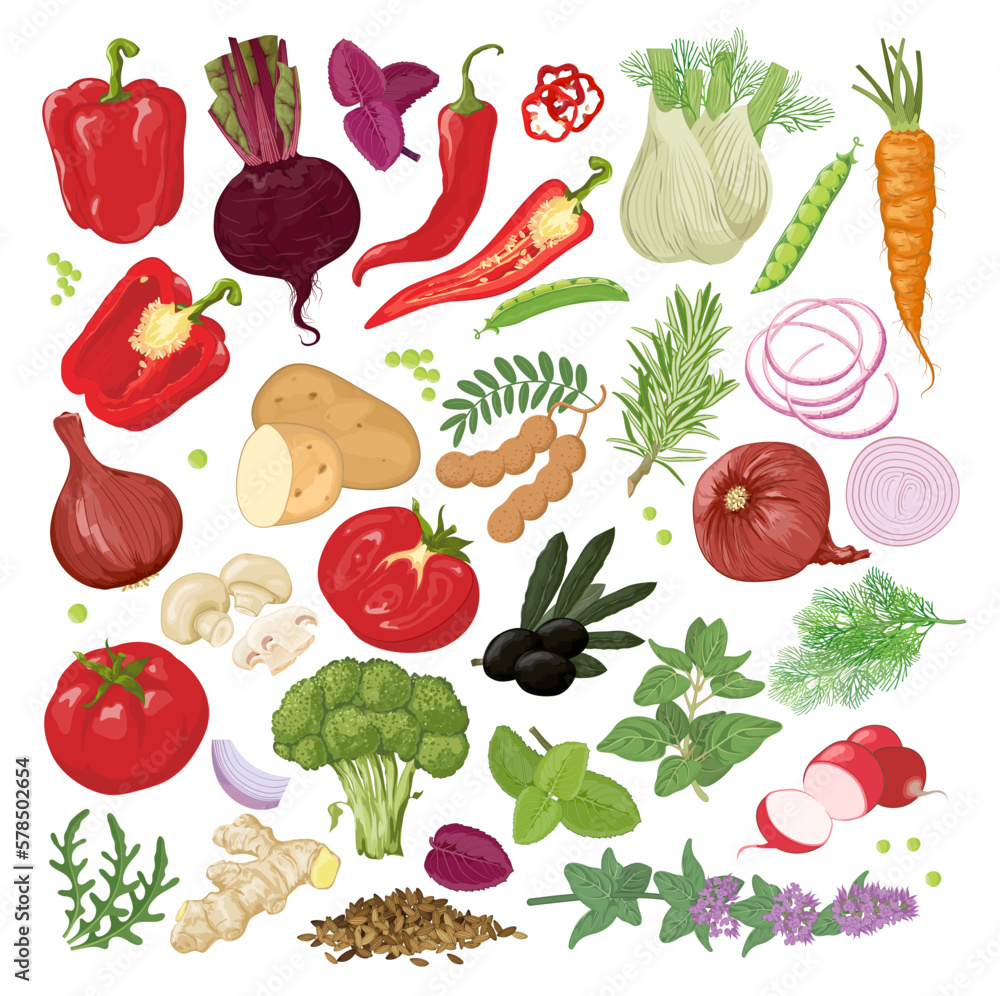 Vegetables and herbs collection
