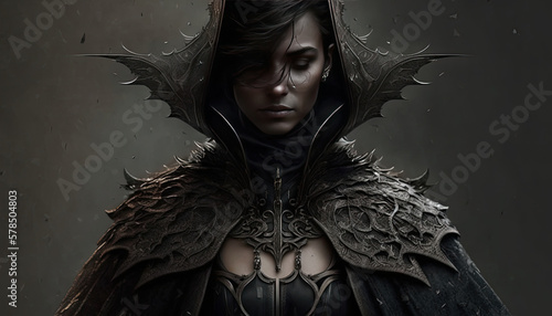 a woman in gothic style clothing