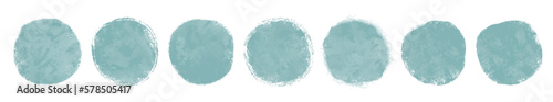 Green circle watercolor brush stroke and sptamp vector set. Grunge round shapes design art elements vector