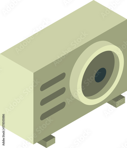 Outdoor compressor icon isometric vector. Modern outdoor unit of air conditioner. External electronic equipment, climate indoor control
