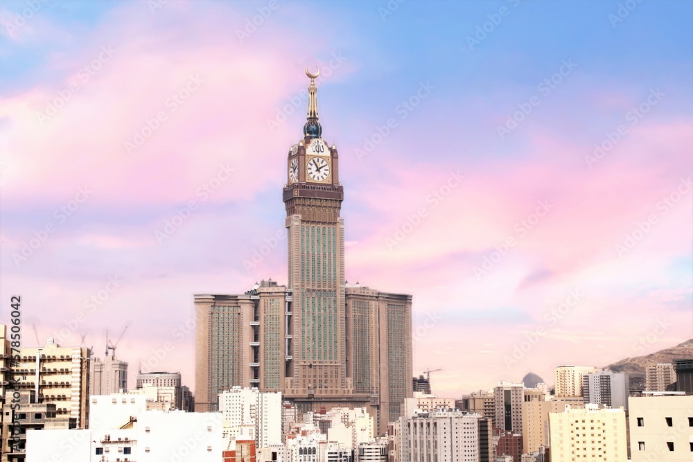 Royal Clock Tower Makkah in Makkah, Saudi Arabia. The tower is the