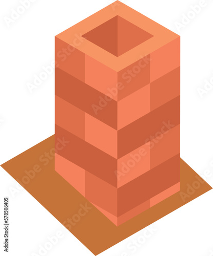 Street urn icon isometric vector. Empty new square shaped city trash can icon. Urban beautification