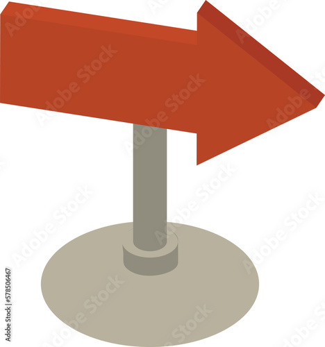 Road sign icon isometric vector. Wood traffic sign with direction indicator icon. Pointer, direction, choice concept photo