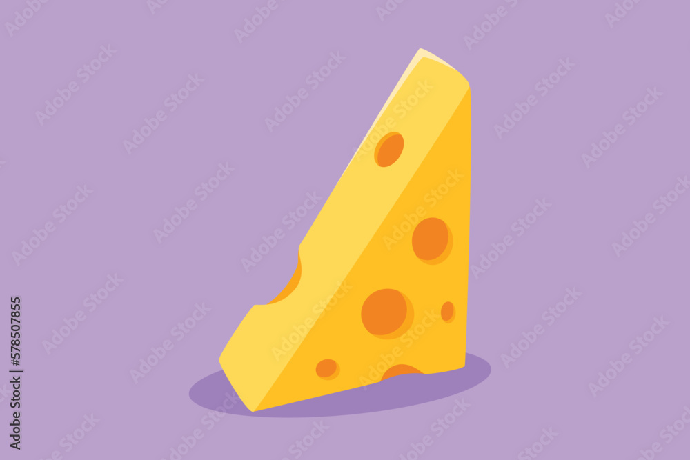 Φωτογραφία Cartoon flat style drawing of fresh delicious Italian holed cheese shop logo emblem