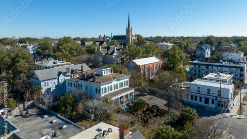 Aerial view of Downtown Wilmington, North Carolina.
