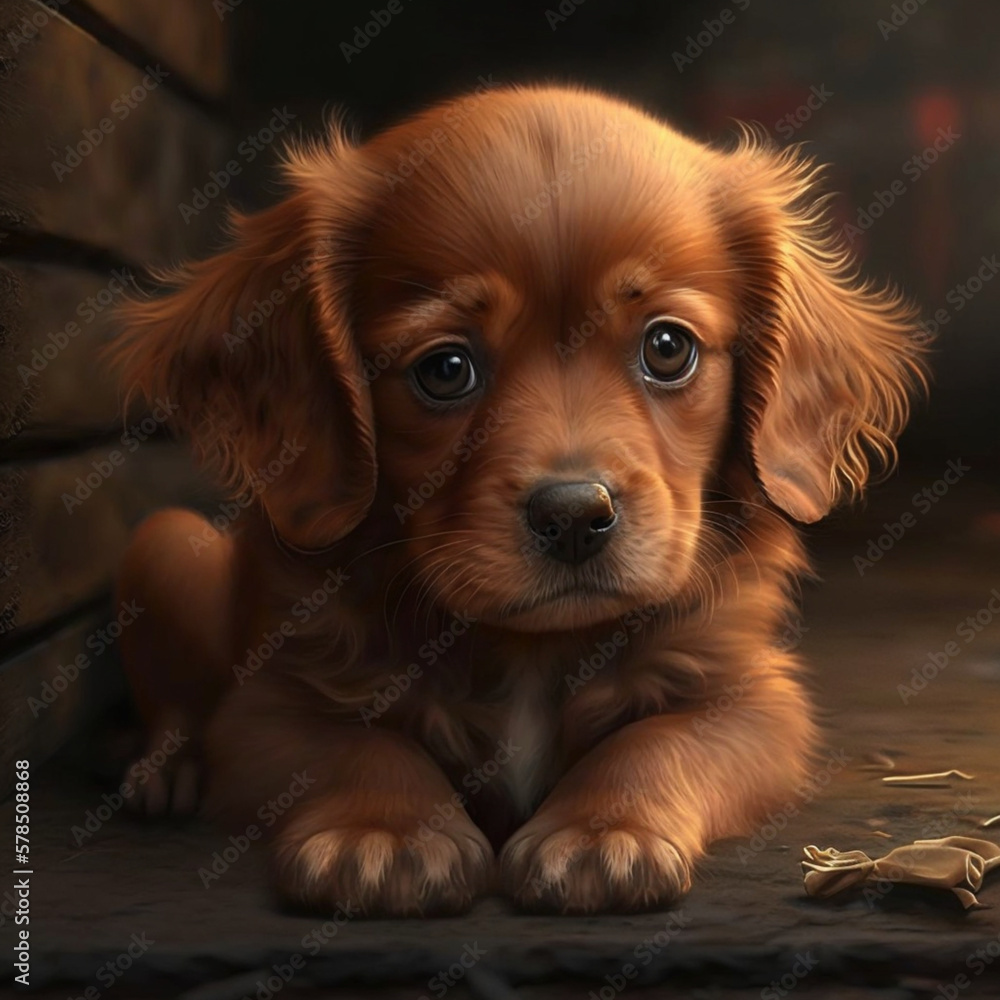 Obraz premium Portrait of a beautiful dog in studio, Generated by AI