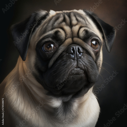 Portrait of a beautiful dog in studio, Generated by AI © marcosantonio