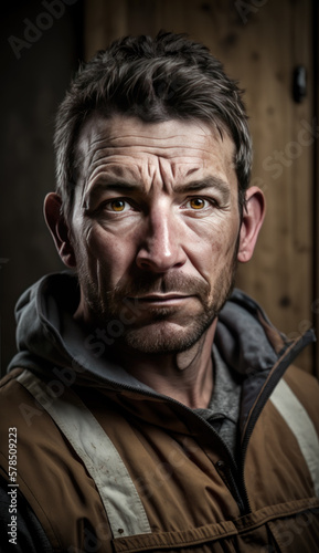  Tradesman-Contractor Portrait-Carpenter-Generative AI