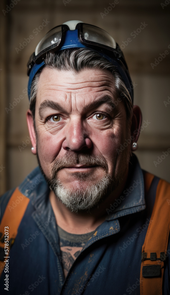 Fototapeta premium Tradesman-Contractor Portrait-Plumber-Generative AI