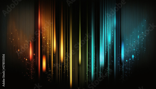 Abstract background with vertical lights, colorful, neon. Generative AI. 