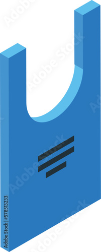 Blue eco bag icon isometric vector. Fabric handle. Cloth blank