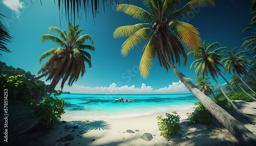 beach with palm trees