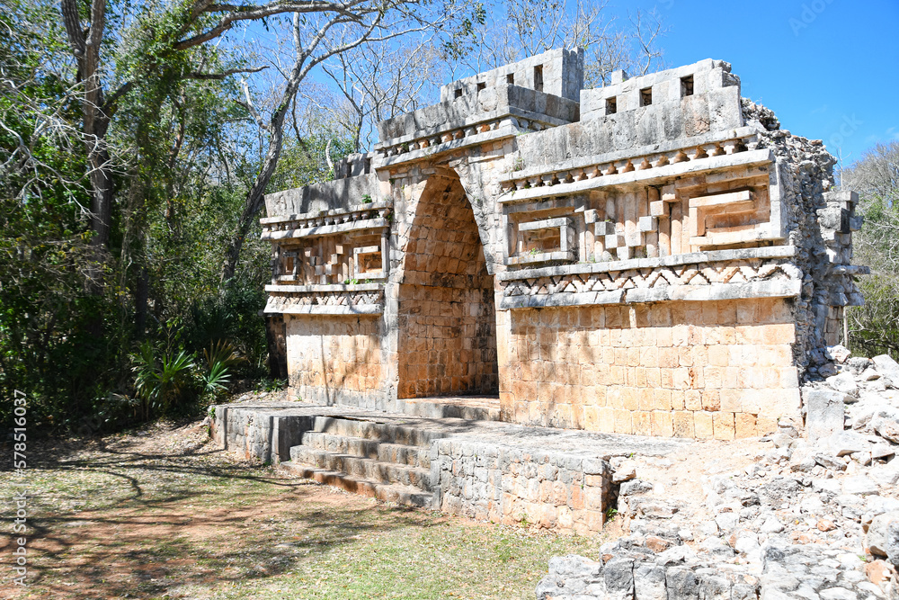 Ancient mayan arch at Labna mayan ruins, Yucatan, Mexico. UNESCO World Heritage Site