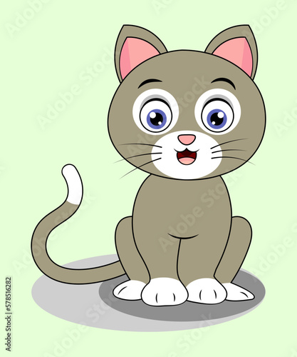 Illustration of cute cat. cartoon pet animal animation.