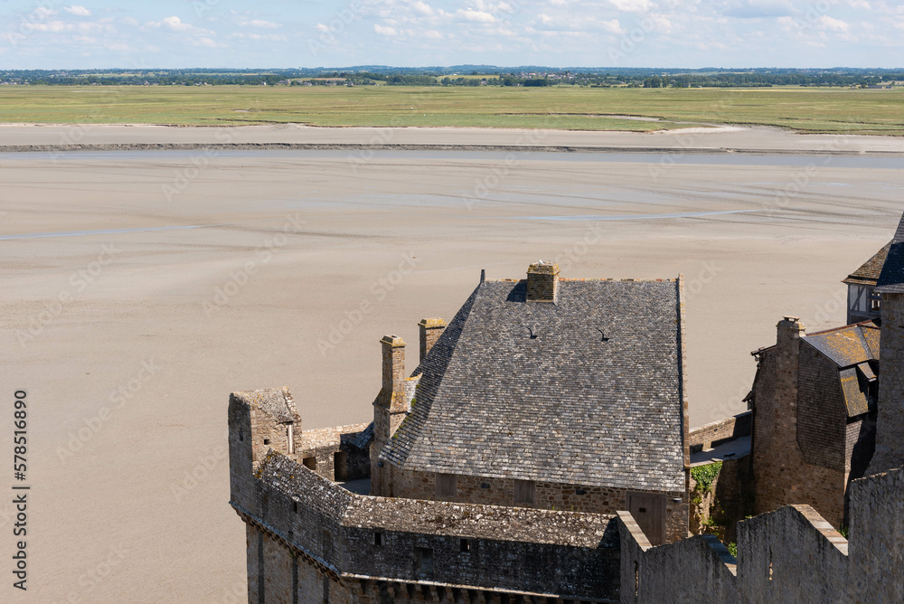 Details of the fortification of the Mont Saint Michel (France)