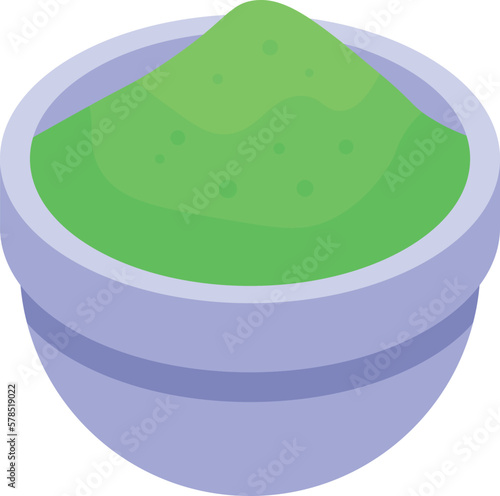 Basil powder icon isometric vector. Fresh herb. Aromatic plant