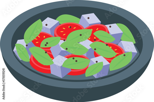 Basil salad icon isometric vector. Leaf fresh. Aromatic herb