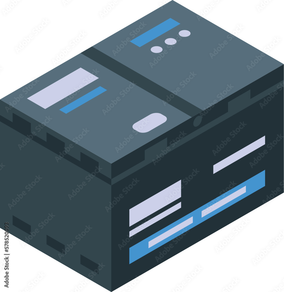 Car battery icon isometric vector. Power battery. Fully source Car battery icon isometric vector. Power battery. Fully source