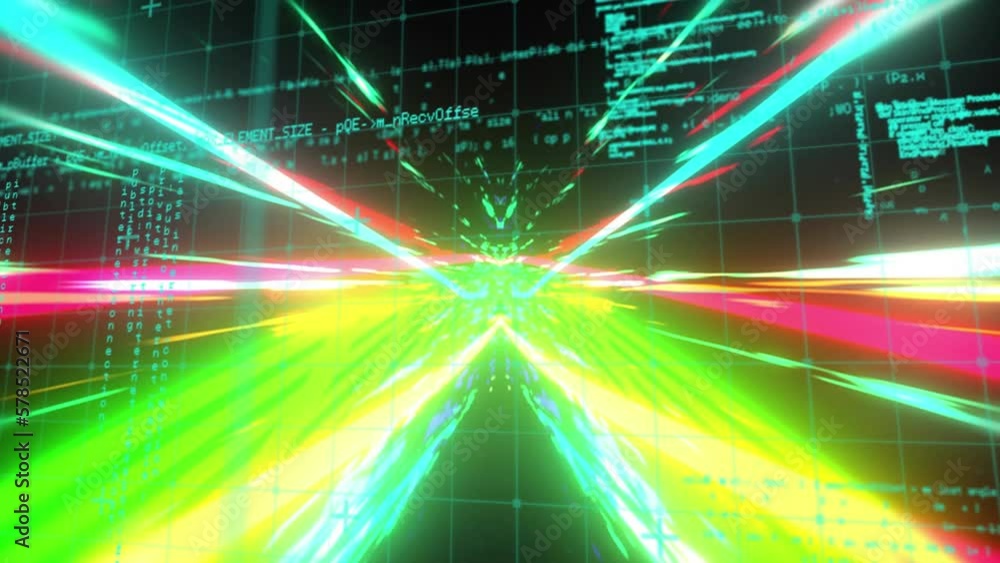 Animation of light trails and data processing Animation of light trails and data processing