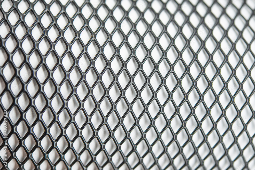 Fototapeta premium Steel grating, abstract texture Metallic net background. metal mesh.