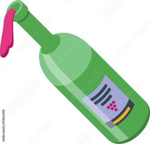 Georgian wine bottle icon isometric vector. Bread food. Cooking cuisine