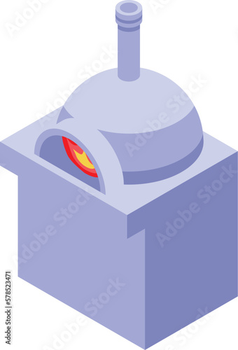 Fire cooking icon isometric vector. Food bread. Dinner meal