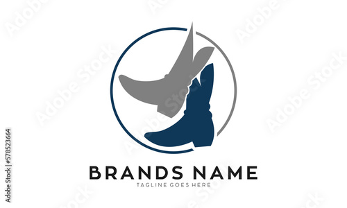 Boot shoes illustration vector logo