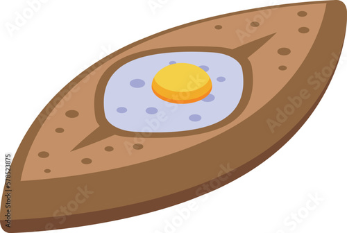 Egg food dish icon isometric vector. Bread lunch. Cuisine meal